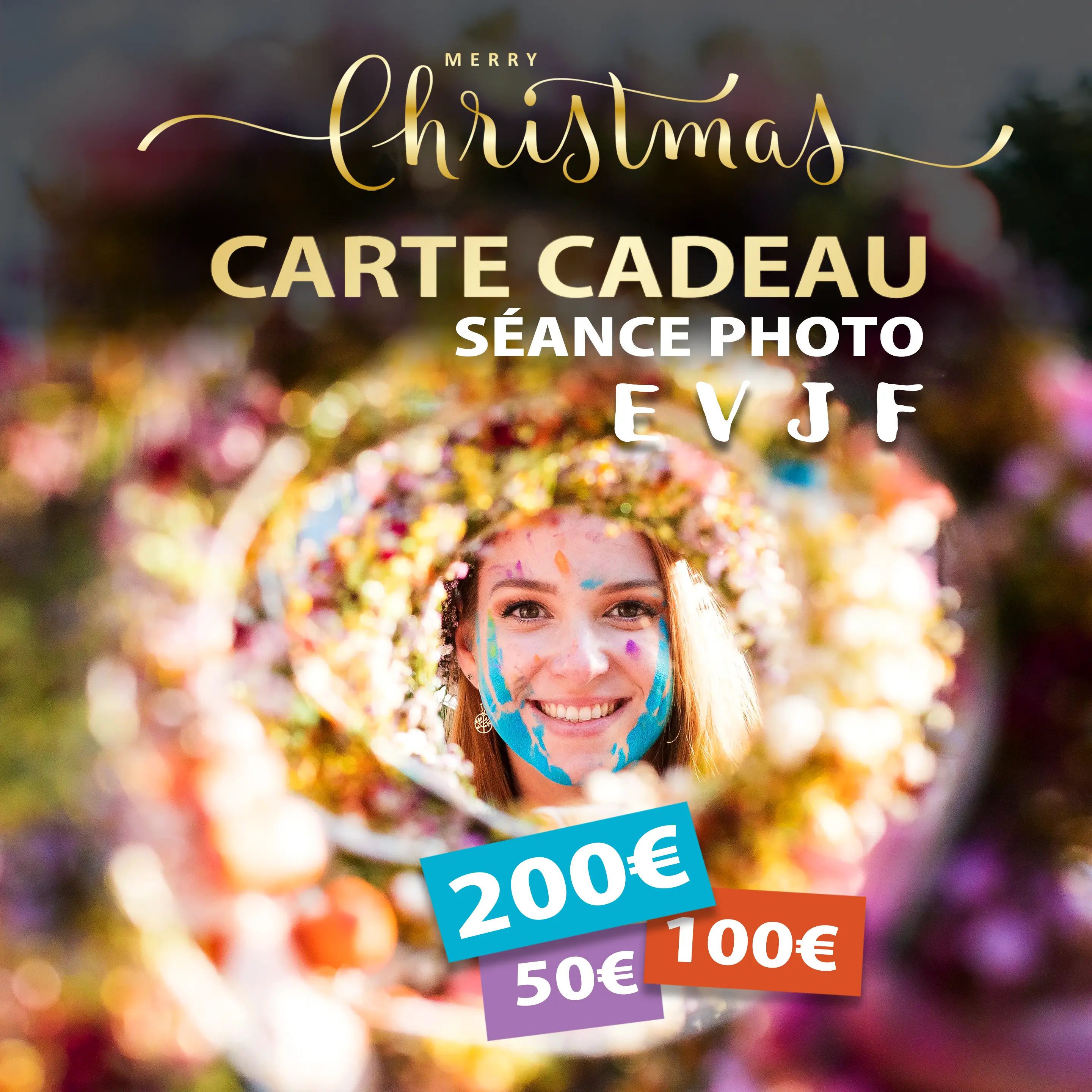 Carte cadeau joyeux noël shooting photo EVJF