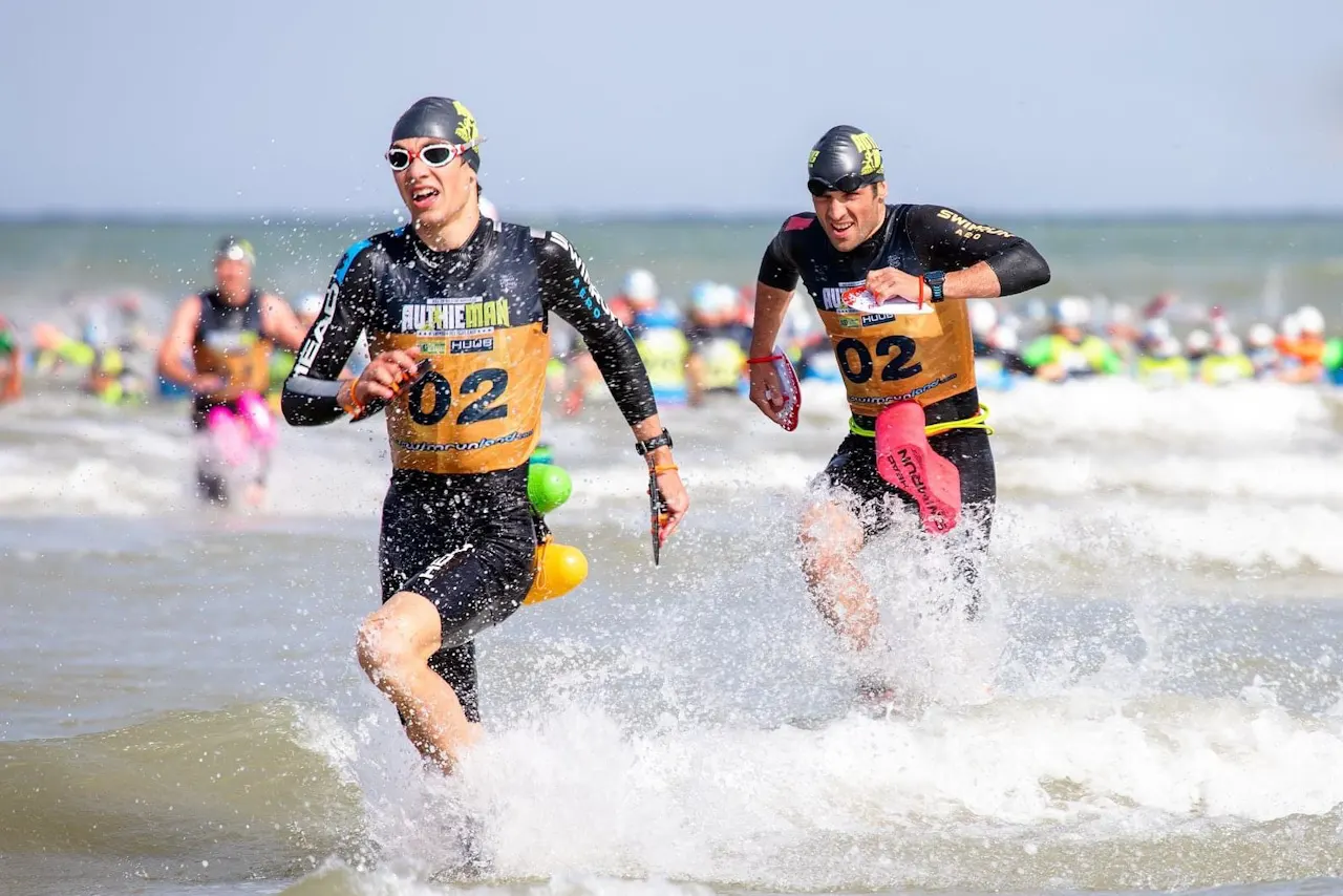 Vitesse et mouvement course à pied en Baie d'Authie Authieman